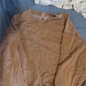 Free People Brown Crewneck Sweatshirt